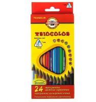 Карандаши 24 цвета, Koh-I-Noor 3134 TRIOCOLOR, картонная упаковка, европодвес