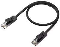 Кабель LAN для подключения интернета GCR cat5e RJ45 UTP 0.7м патч-корд patch cord шнур провод для роутер smart TV ПК черный литой