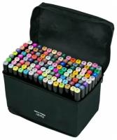 Маркеры для скетчинга двусторонние, набор 120 цветов, MC Basir, текстильный чехол с ручкой для хранения и транспортировки на молнии