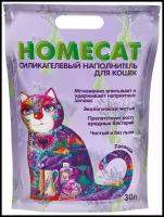 Впитывающий наполнитель Homecat Силикагелевый Лаванда, 30л, 1 шт