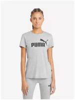 Футболка, PUMA ESS Logo Tee, Женская, размер M; Light Gray Heather