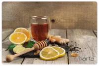 MARTA MT-3741 чай с лимоном доска разделочная рифленая