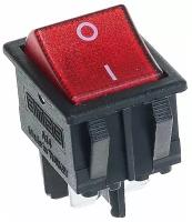 EMAS Клавишный выключатель Emas с подсветкой, красная клавиша, 2НО, 250В AC,16А A14B1K11