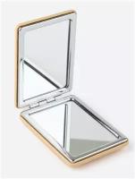 Зеркальце FRIMIS карманное косметическое складное двухстороннее бежевое