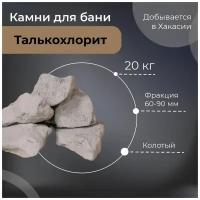 Камень для печи в баню и сауну ERKKIA, Талькохлорит, средняя фракция (60-90 мм), Колотый