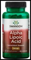 Swanson, Альфа-липоевая кислота, Alpha lipoic acid, 100 мг, 120 капс