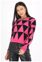 пуловер для женщин, Brave Soul, модель: LK-248PATEN, цвет: черный, белый, размер: L