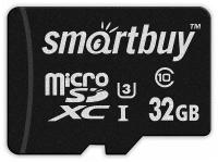 Micro SDHC карта памяти Smartbuy 32GB Class10 PRO U3 R/W:95/60 MB/s (с адаптером SD)