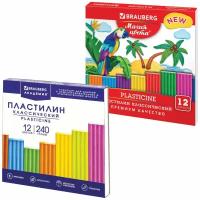 Пластилин Классический выгодная упаковка, 2 набора по 12 цветов, 480 г, 2 стека, BRAUBERG, 880567