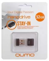 Накопитель USB 2.0 32GB Qumo QM32GUD-NANO-B Nano, чёрный