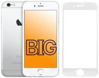 Защитное стекло для iPhone 6 и iPhone 6S с белой рамкой / Стекло на айфон 6 и айфон 6с (в комплекте 2 стекла)
