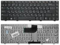 Клавиатура для ноутбука Dell Inspiron M4040, M4110, M5040, Vostro 1540, 3350, 3550 Series. Плоский Enter. Черная, с черной рамкой. PN: NSK-DX0BQ