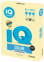 Бумага цветная IQ color, А4, 80 г/м2, 500 л пастель, желтая, YE23