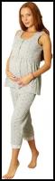 Женская пижама Good Night Кулирка Лика Дресс майка свободного кроя бриджи с карманами украшены кружевными манжетами