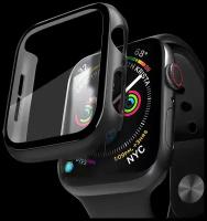 Чехол Deppa со стеклом для Apple Watch 4/5/6/SE/6/SE series, черный