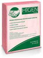 Нетканые протирочные салфетки повышенной прочности (салфетки для уборки) Higen Wipe, розовые 8474, в пачке 30 шт