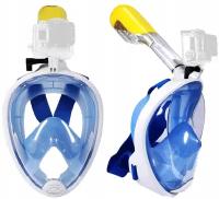 Полнолицевая маска для подводного плавания снорклинга Freebreath L/XL с креплением для экшн-камеры