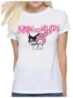 Футболка DreamShirts Куроми и Мелоди / Kuromi / Onegai My Melody / Хеллоу Китти / Hello Kitty / Аниме