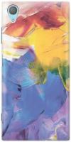 Силиконовый чехол Сине-желтые мазки на Sony Xperia XA1 Plus / Сони Иксперия ХА1 Плюс