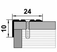 Порожек для напольных покрытий угловой 24х10 мм, длина 0,9м, Русский профиль, Угол 24*10 0,9 Дуб Токио