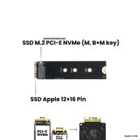 Адаптер-переходник для SSD M.2 PCI-E NVMe (M, B+M key) в разъем 12+16 Pin на MacBook Air 11/13