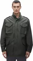куртка-рубашка ALPHA INDUSTRIES демисезонная, силуэт свободный, подкладка, капюшон, карманы, ветрозащитная, внутренний карман, водонепроницаемая, размер XL, зеленый