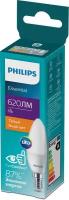 Лампочка светодиодная Philips ESS LEDCandle B35 6Вт 620лм 2700K Е14/E14 свеча матовая, теплый белый свет