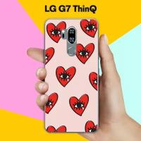 Силиконовый чехол на LG G7 ThinQ Сердца / для ЛДжи Джи 7 СинКу