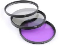 Набор фильтров 72мм (UV + CPL + FLD) для объективов / ультрафиолетовый, поляризационный, флуоресцентный