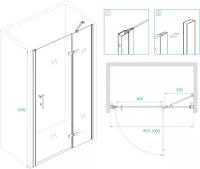 Душевая дверь RGW Passage PA-07B R 100x195 профиль чёрный, стекло прозрачное 41080710-84R