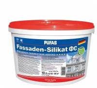 Пуфас FASSADEN-SILIKAT Краска фасадная силикатная, основа D немороз. 10л14,7кг ФС тов-163653