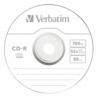 Диск CD-R Verbatim 700Mb 52x Cake Box (100шт) (43411)