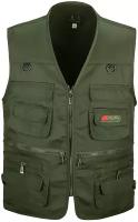 Жилет рыболовный с карманами Fishers Vest, зеленый XL