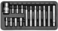 Набор бит 1/2 inch, HEX (6 гр.), 15 пр (L=30 мм, L=75 мм): Н4, Н5, Н6, Н7, Н8, Н10, Н12, в метал. боксе, YT0413 TOYA / YATO YT-0413