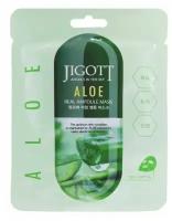 Тканевая маска для лица алоэ JIGOTT ALOE Real Ampoule Mask, 27 мл