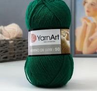 Пряжа Yarnart Merino De LUXE зеленый (338), 50%акрил/50%шерсть, 280м, 100г, 1шт