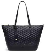 Сумка Radley London черная из зернистой кожи с ромбовидной прострочкой Radley London Angel Street - Quilt - Medium Ziptop Tote