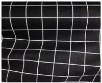 Ткань льняная, цвет черный с крупной клеткой, отрез 50х50 см