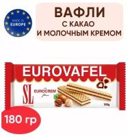 Вафли с какао и молочным кремом Eurovafel, 180 гр
