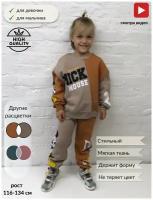Детский тёплый костюм, толстовка и трико, костюм на флисе, принт Мики Маус, размер 116