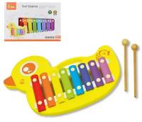 Детская музыкальная игрушка деревянный Ксилофон Уточка 8 тонов / развивающие игрушки для малышей