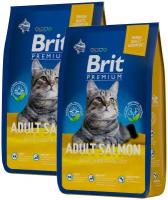 BRIT PREMIUM CAT ADULT SALMON для взрослых кошек с лососем (2 + 2 кг)
