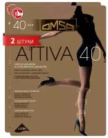 Колготки Omsa Attiva, 40 den, 2 шт., размер 2/S, бесцветный