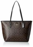 Сумка женская COACH оригинал F58292 Brown/Black коричневая шоппер большая