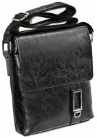Стильная мужская сумка-планшет Status Bags черного цвета из качественной экокожи