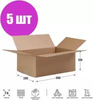 Гофрокороб 30х20х13 см (Т23 В), Бурый - 5 шт. Четырехклапанная картонная коробка 300х200х130 мм. Упаковка для маркетплейсов