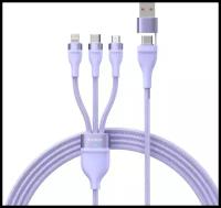 Кабель передачи данных / быстрой зарядки / Data Cable Cable U+C to M+L+C 100W 1.2m Purple CASS030105