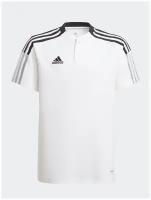 Футболка дет. спорт. GM7347/adidas/(TIRO21 POLO Y)/WHITE/WHITE/размер 140