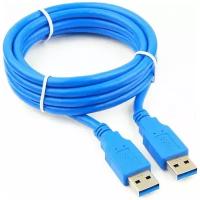 Кабель интерфейсный USB 3.0 Cablexpert AM/AM 1.8 м, Pro, экран, синий, пакет