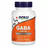 NOW Foods, GABA, гамк с витамином B6, 500 мг, 100 вегетарианских капсул